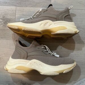 Steve Madden Taupe and Cream Sneakers